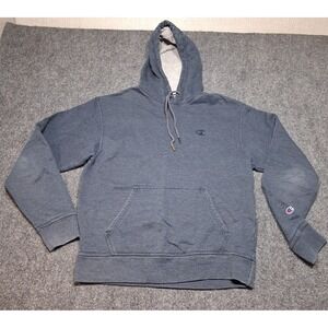 Vintage Champion Authentic Athletic Hoodie Faded Mens Size M Rare Blue 90s Retro